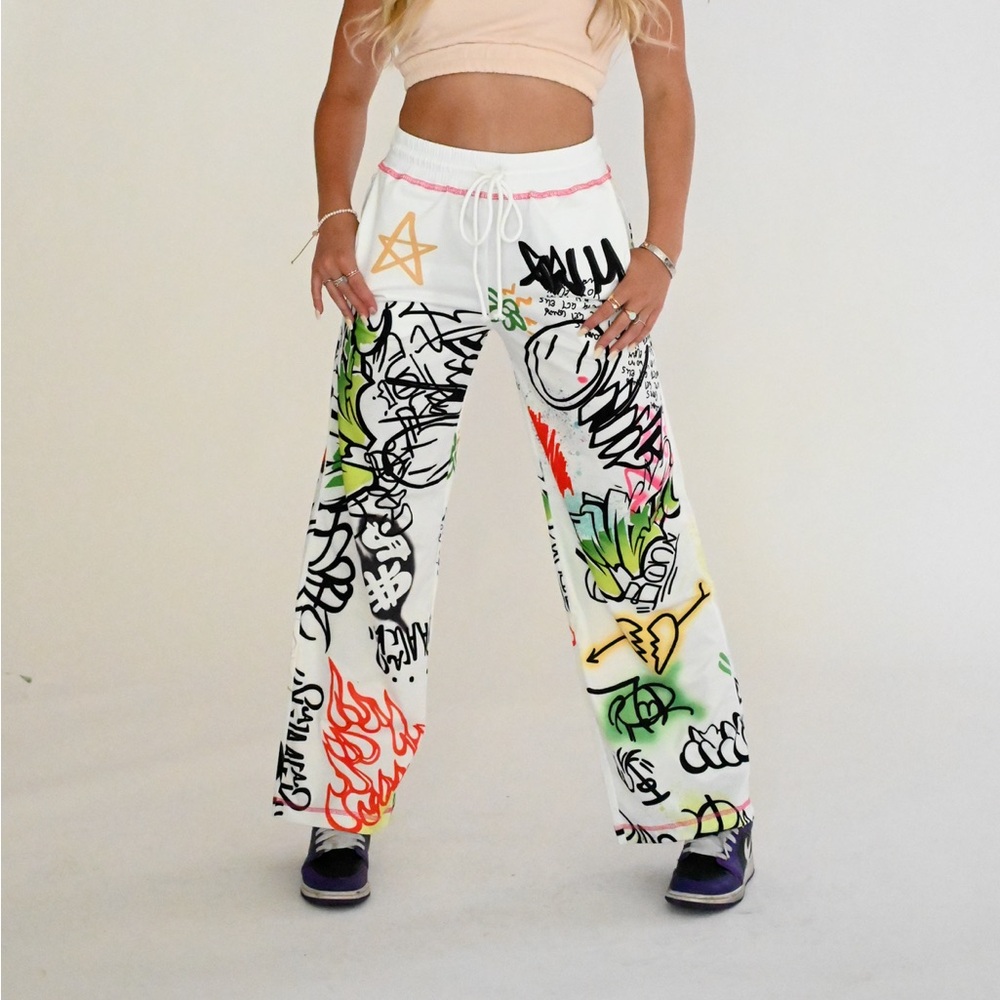 Vibrant Graffiti Print Women's Joggers